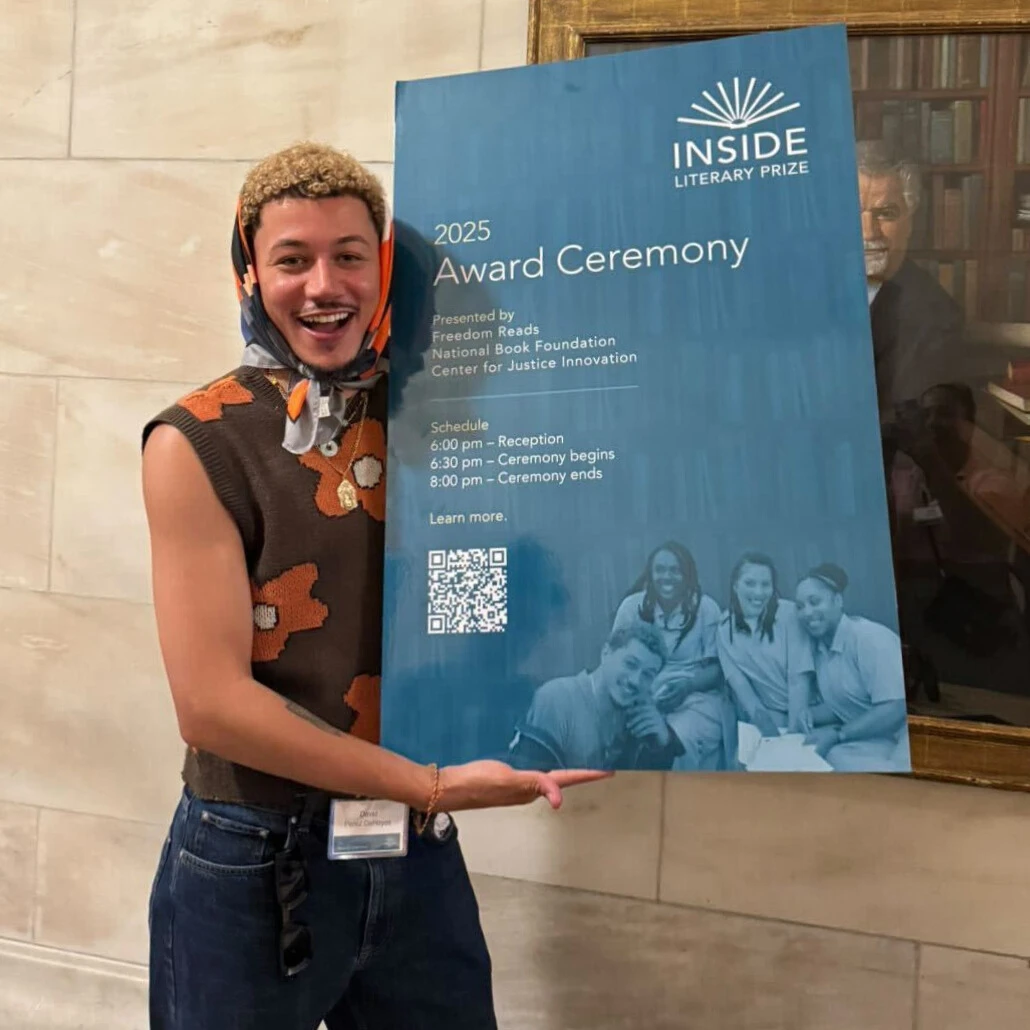 someone holdling a poster