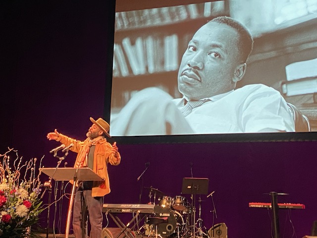 Freedom Reads Founder & CEO Reginald Dwayne Betts speaks at the Brooklyn Academy of Music's Annual Tribute to Dr. Martin Luther King Jr.